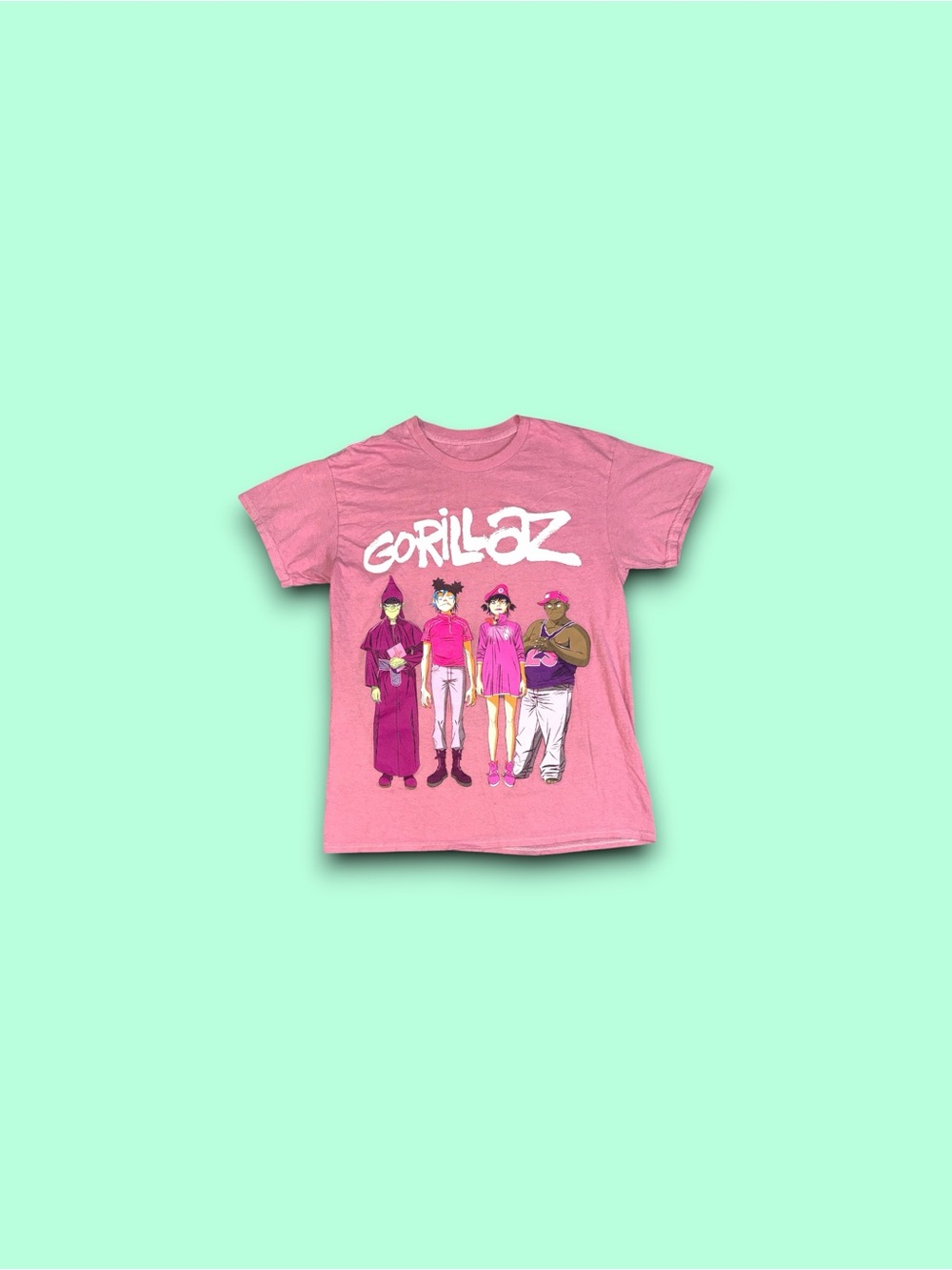 Pink Gorillaz concert band tee shirt men’s size small